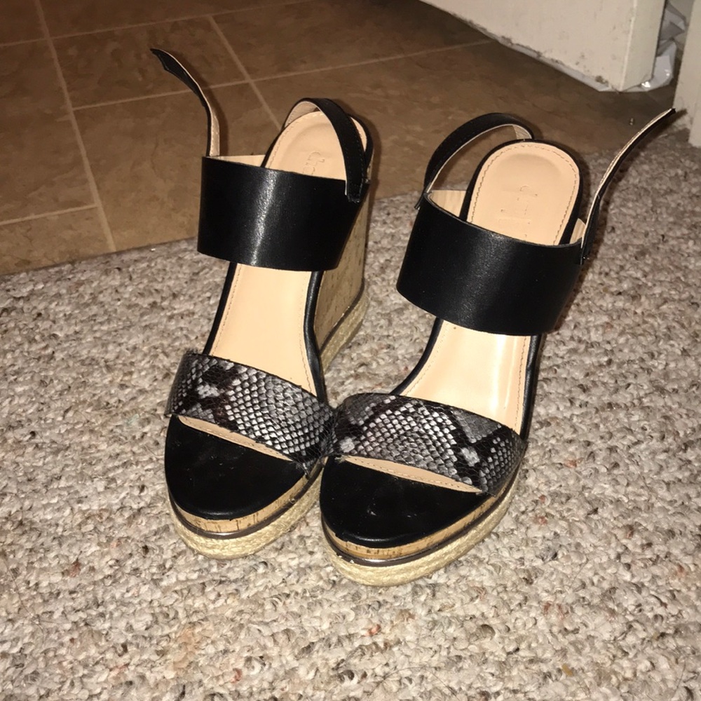 Charlotte Russe snakeskin wedge
